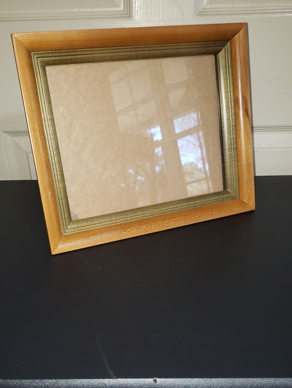 Vintage Natural Wood Picture Frame with Gold Inner Trim - Brown and Gold